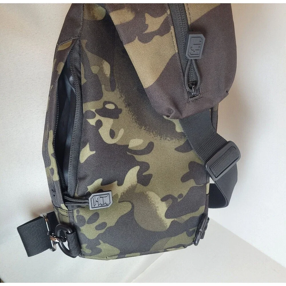 Highland Tactical Small Camo Crossbody Backpack Molle Webbing 4 Compartment